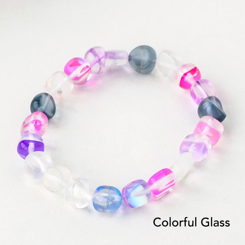 Pulsera de conciencia espiritual de piedra de cristal de forma irregular natural