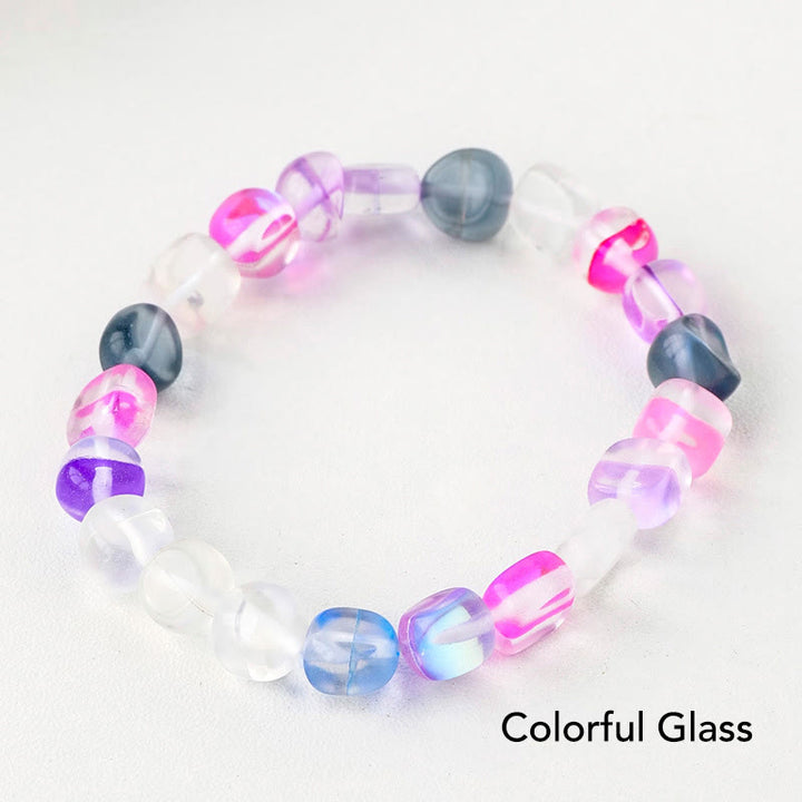 Pulsera de conciencia espiritual de piedra de cristal de forma irregular natural