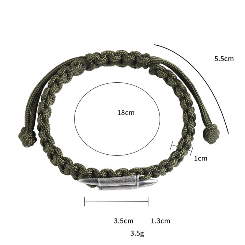 Pulsera de cuerda trenzada con diseño de bala de plata de ley 925 con Buddha Stones