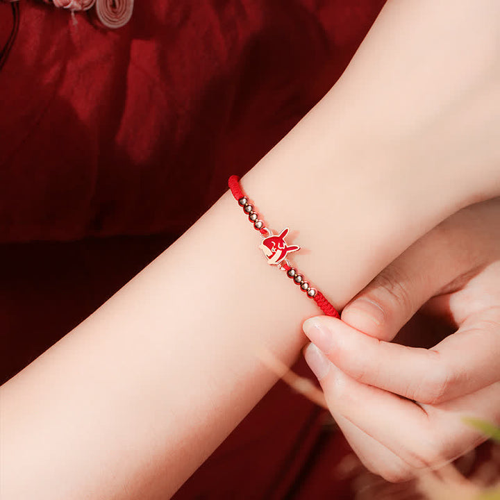 Pulsera de hilo rojo con Buddha Stones de plata de ley 925, zodíaco chino, suerte, fe, decoloración - image 7