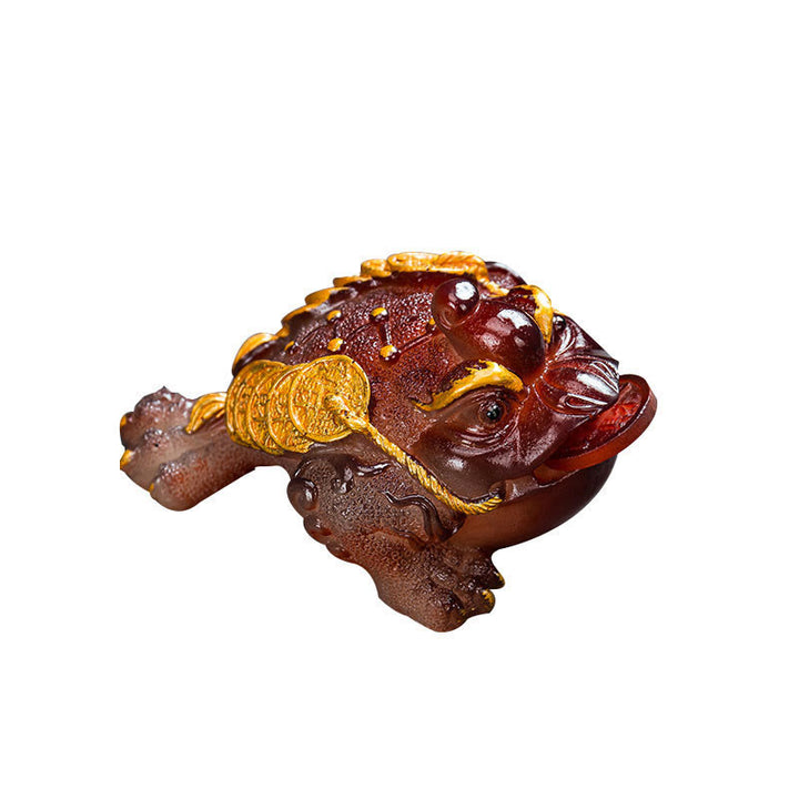 Buddha Stones que cambian de Color FengShui, riqueza, rana de la suerte, moneda de cobre, té, mascota, estatuilla de resina decorativa - image 9