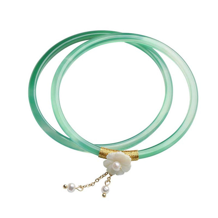Pulsera de éxito de jade blanco cian natural con Buddha Stones - image 1