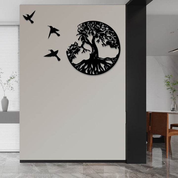 Buddha Stones Árbol de la vida Creación de pájaros Arte de pared