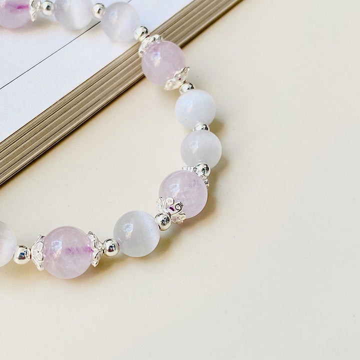 Pulsera de estrella de conciencia espiritual de ojo de gato de amatista natural de plata de ley 925 con Buddha Stones - image 4