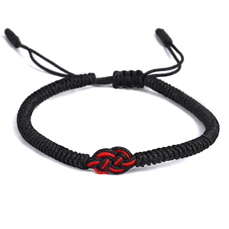 Pulsera de cuerda de protección con nudo chino de la suerte tibetana, Buddha Stones , 2 uds.