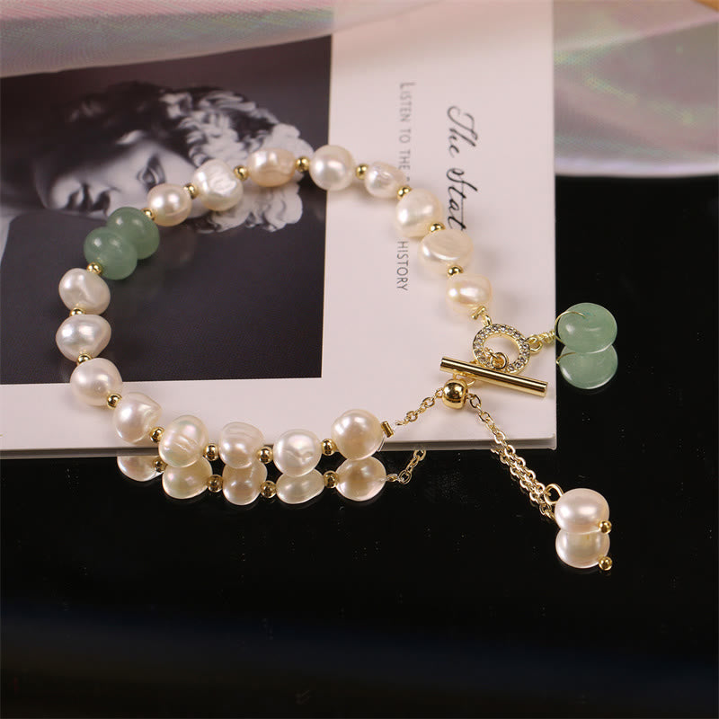 Pulsera de cadena curativa con cuentas de cuarzo fresa verde perla de Buddha Stones