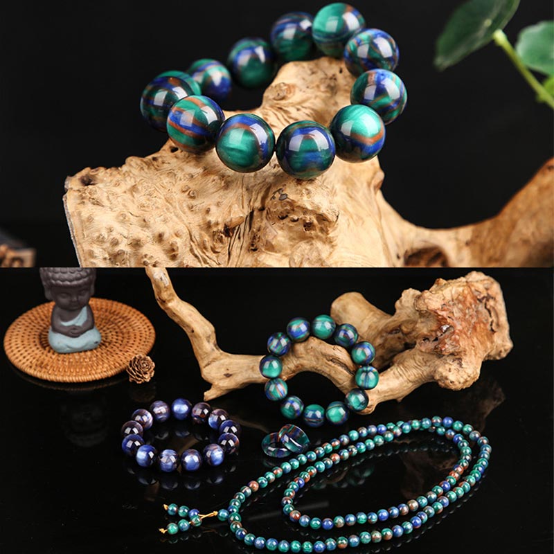 Anillo de pulsera positiva Mala de sauce marino colorido con Buddha Stones