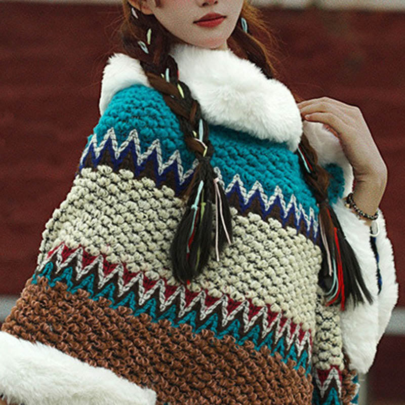 Mantón de rayas multicolor tibetano con Buddha Stones , bufanda de viaje acogedora para invierno
