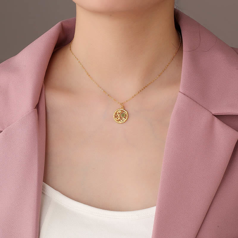 Buddha Stones de Plata de Ley 925, colgante de collar de la suerte con incrustaciones de Jade hetiano, nubes propicias, Año del Dragón - image 5