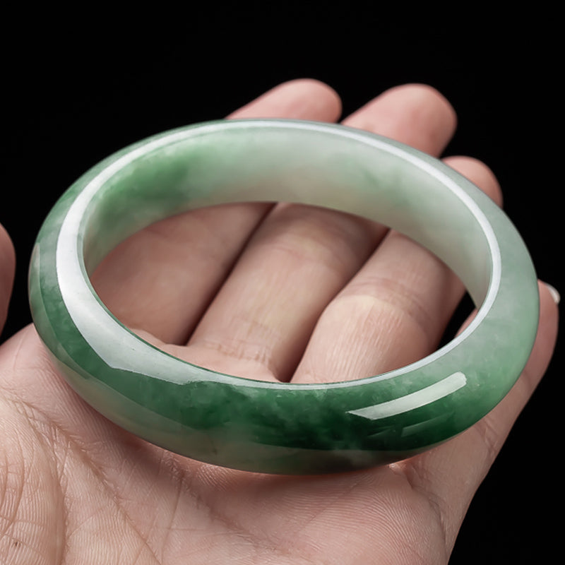 Brazalete de bendición de la fortuna de jade natural con Buddha Stones