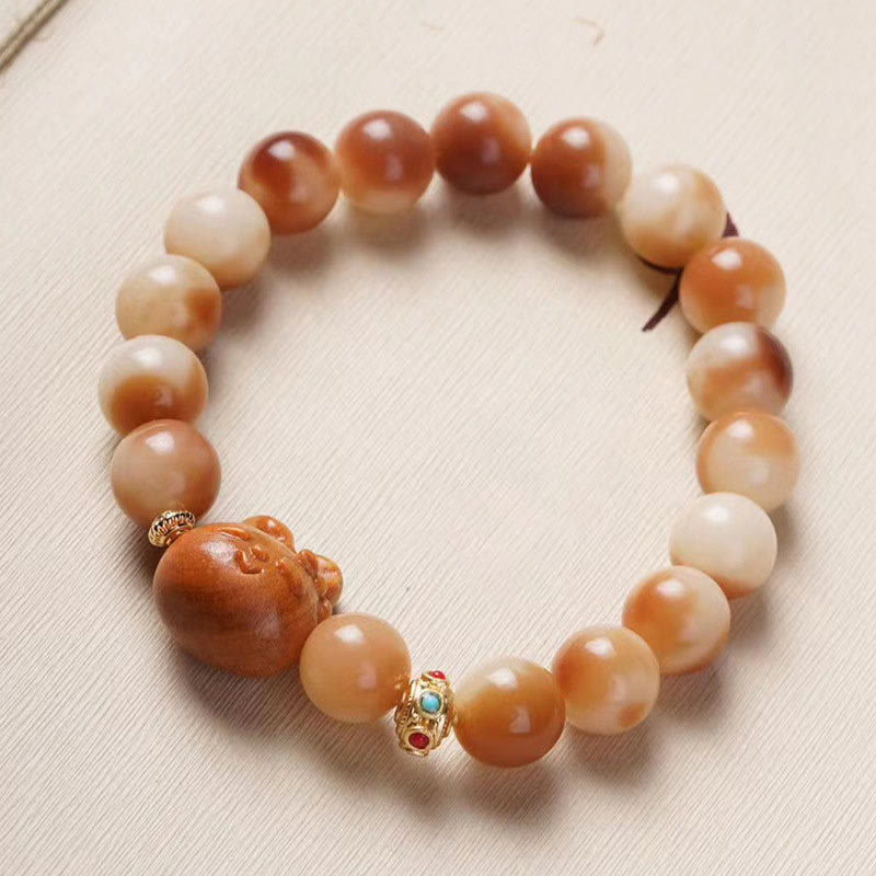 Pulsera de la paz del conejo encantador de la semilla de Bodhi natural de las Buddha Stones