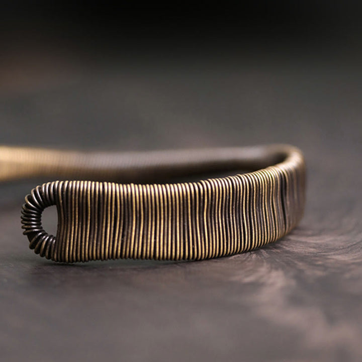 Pulsera ajustable con diseño simple de Buddha Stones, latón, cobre y suerte para la riqueza. - image 7