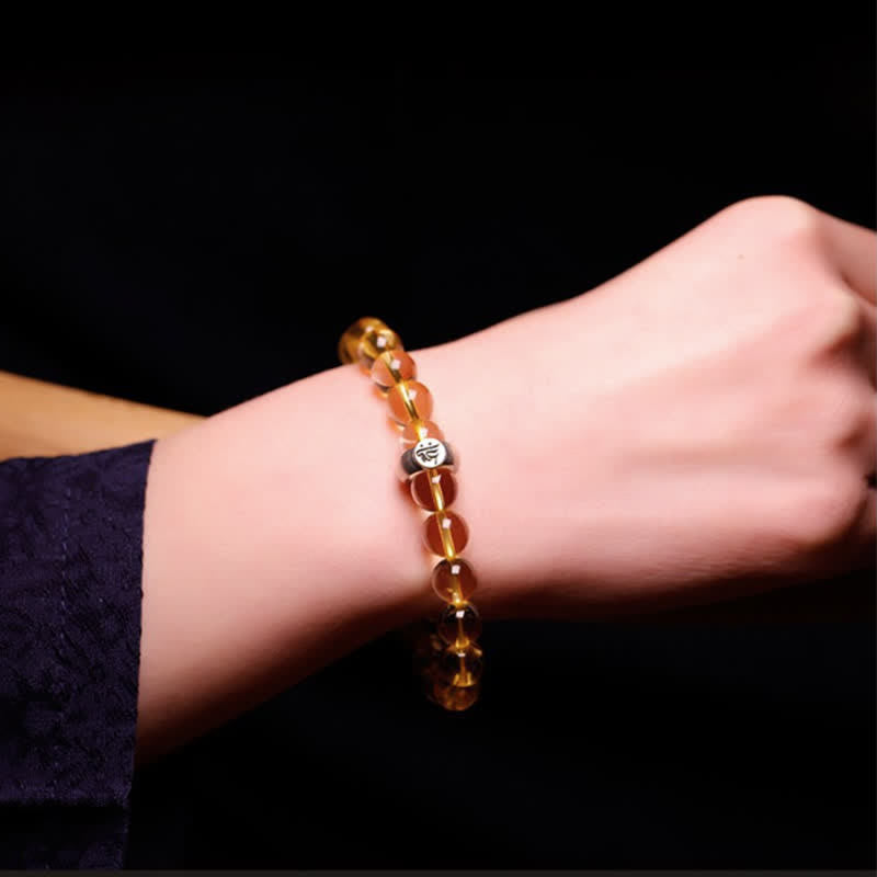 Pulsera de protección de citrino de Buda natal del zodíaco chino de plata de ley 925 - image 2