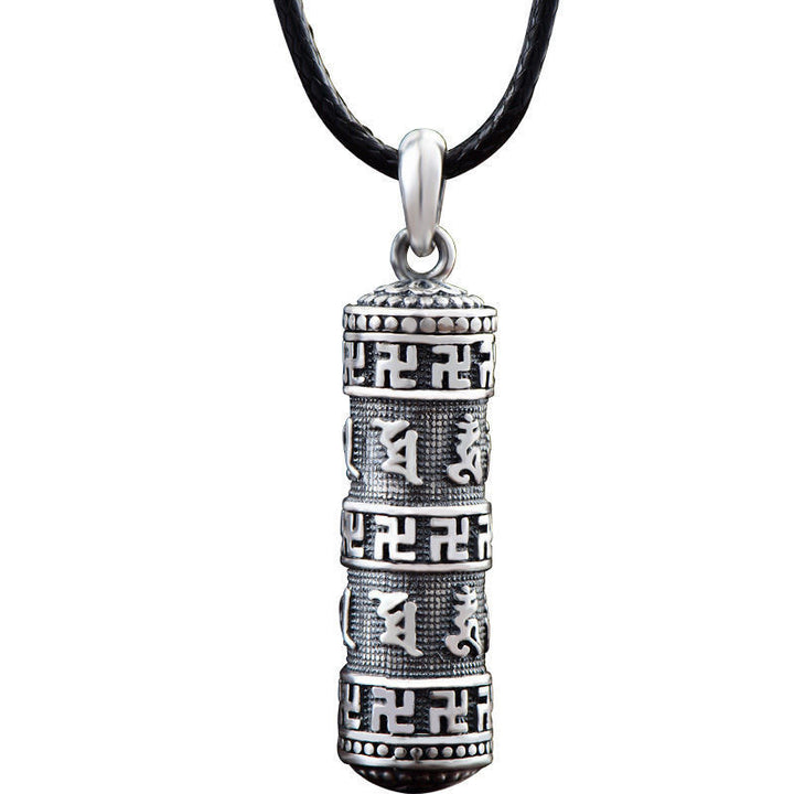 Buddha Stones tibetano Om Mani Padme Hum Buda esvástica suerte collar colgante