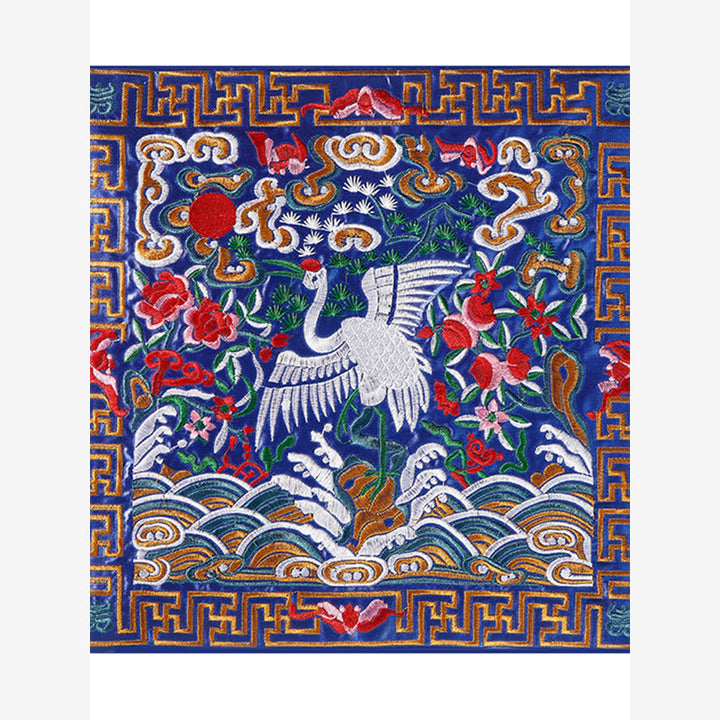 Tapete para tazas bordado con Buddha Stones, grulla, dragón Fénix, Kirin, posavasos para tazas de té, tapete para té cuadrado Kung Fu