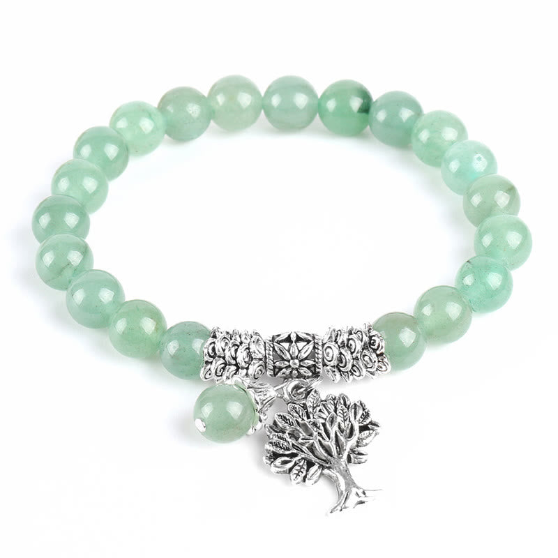 Pulsera elástica con amuleto de la suerte, árbol de la vida, Buddha Stones