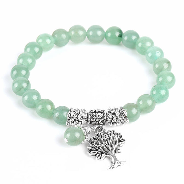 Pulsera elástica con amuleto de la suerte, árbol de la vida, Buddha Stones