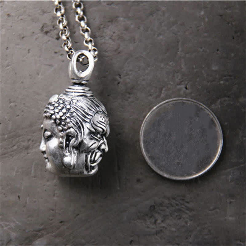 Collar con colgante de plata de ley 999 con Buddha Stones , Buda, demonio, serenidad - image 5