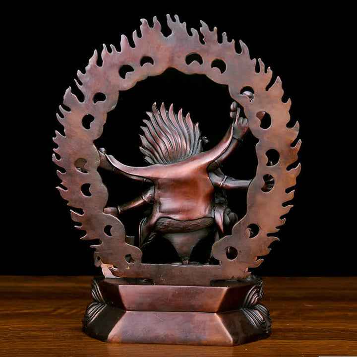 Estatuilla de Bodhisattva Mahakala del Tíbet, decoración de estatua de cobre de compasión - image 8