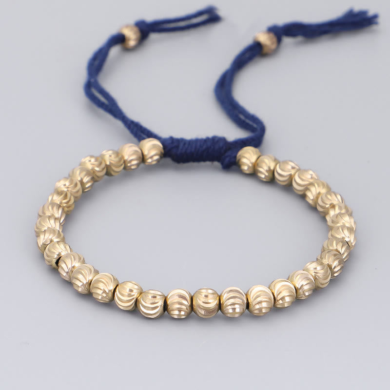 Pulsera de hilo de la suerte con cuentas de cobre hechas a mano tibetana con Buddha Stones