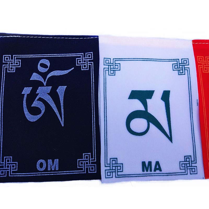 Bendición tibetana Caballo de viento Om Mani Padme Hum Bandera de oración para coche al aire libre - image 13