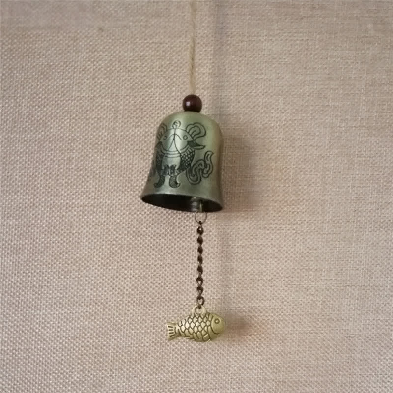 Feng Shui Buda Koi pez dragón elefante carillón de viento campana suerte decoración colgante de pared