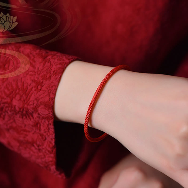 Pulsera de cuerda trenzada de la suerte hecha a mano con diseño simple de Buddha Stones