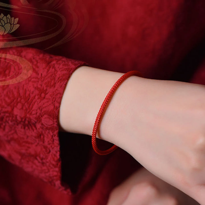 Pulsera de cuerda trenzada de la suerte hecha a mano con diseño simple de Buddha Stones
