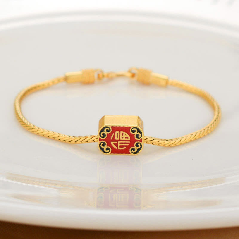 Buddha Stones tibetanas de oro de 18 quilates, Om Mani Padme Hum, pez Koi de la suerte, lingote de personaje Fu, moneda de cobre, pulsera de la paz