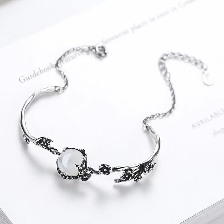 Pulsera Positiva Calcedonia Flor de Ciruelo Buddha Stones