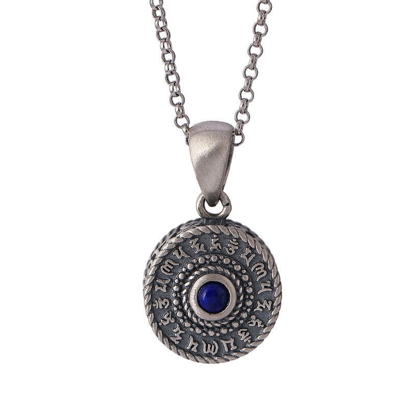 Collar con colgante de plata de ley 925 Om Mani Padme Hum Lazurite Love Peace - image 8