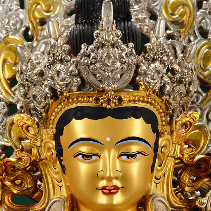 Decoración de estatua de cobre Bodhisattva Green Tara Hope