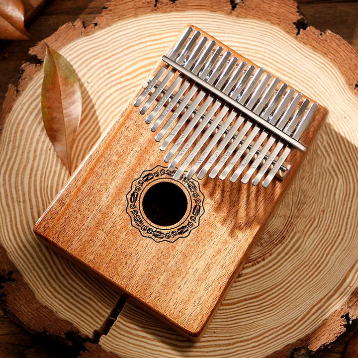 Buddha Stones Kalimba 17 teclas Piano de pulgar madera de caoba Acacia nogal Piano de dedo portátil