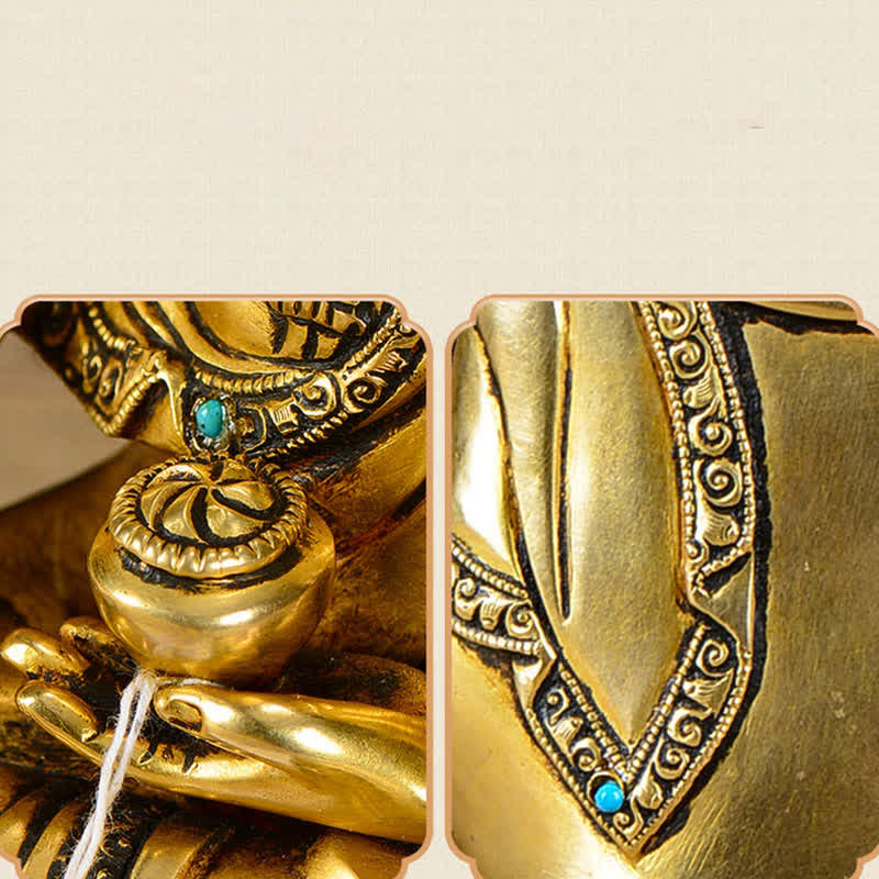 Estatua de cobre de la compasión de Buda Shakyamuni, decoración - image 11