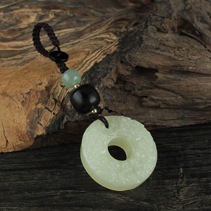 Llavero con hebilla de paz de Jade PiXiu, Buddha Stones , abundancia y riqueza