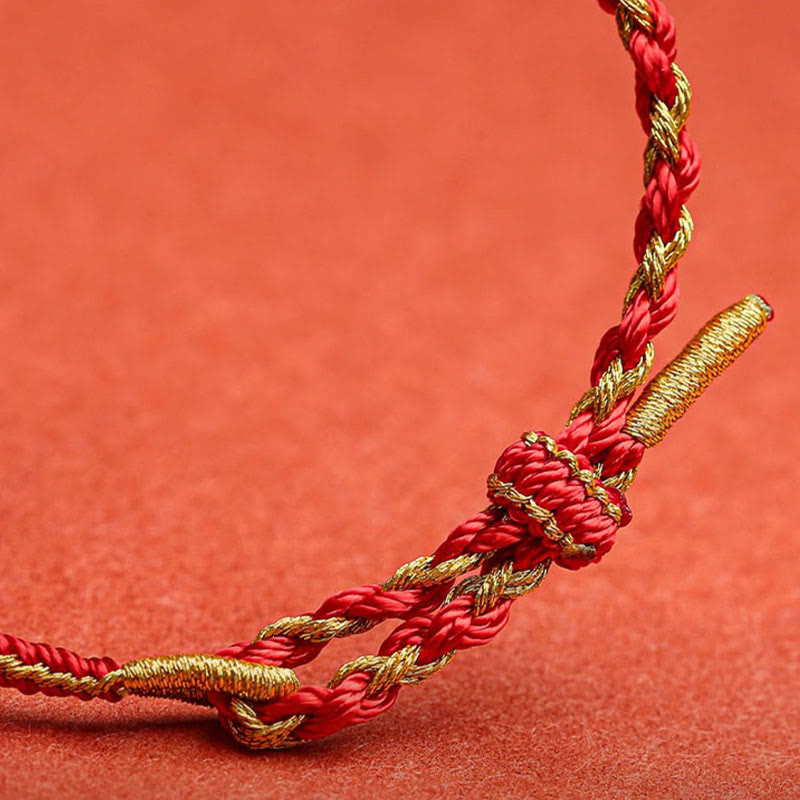 Pulsera de cuerda trenzada de protección de dragón, conejo, gallo, rata, caballo, dragón chino hecho a mano con Buddha Stones