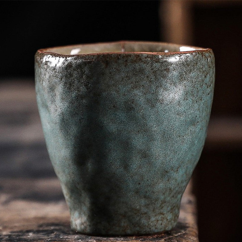 Taza de té de cerámica con Buddha Stones, hoja de vaina de loto, flor, nubes propicias, taza de té de Kung Fu