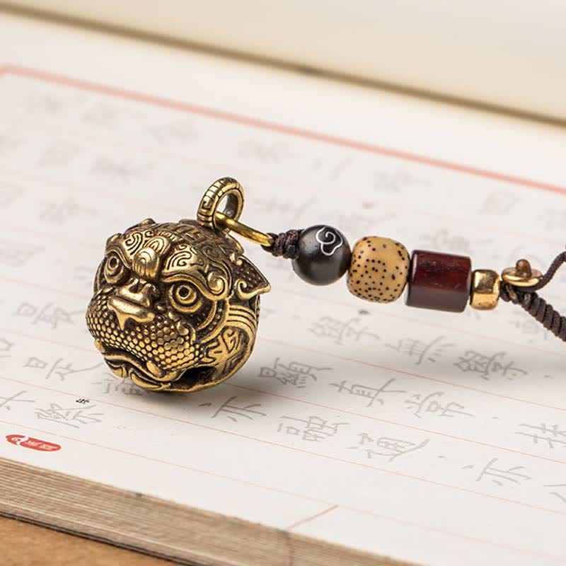 Llavero de cobre con Buddha Stones PiXiu Riqueza