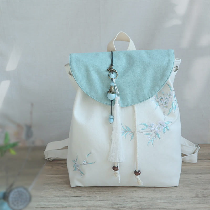 Mochila de lona de gran capacidad bordada hecha a mano con Buddha Stones - image 38