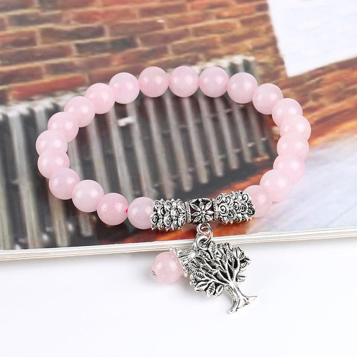 Pulsera elástica con amuleto de la suerte, árbol de la vida, Buddha Stones