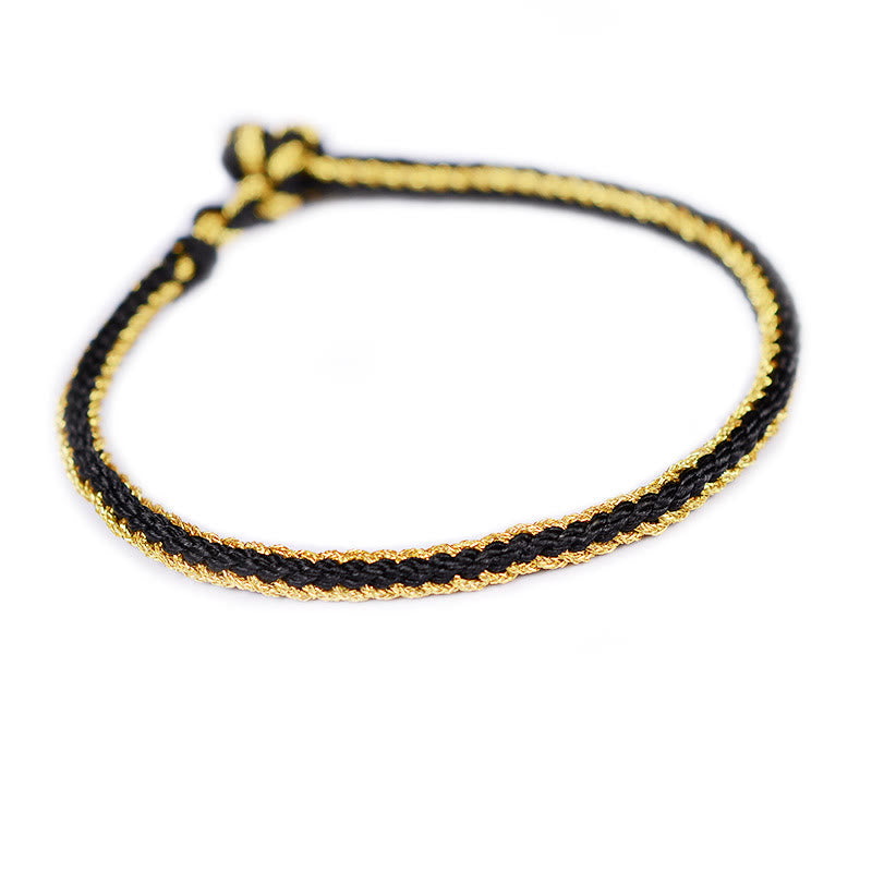 Pulsera de nudo de paz de ocho hilos hecha a mano con cuerda bicolor de Buddha Stones