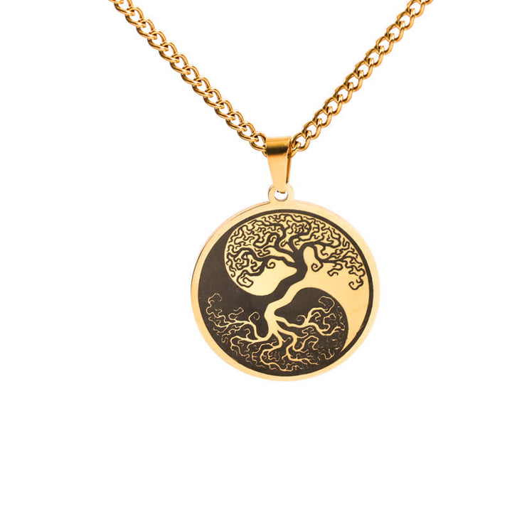 Colgante de collar con conexión de acero de titanio y Buddha Stones, el árbol de la vida - Oro - image 7