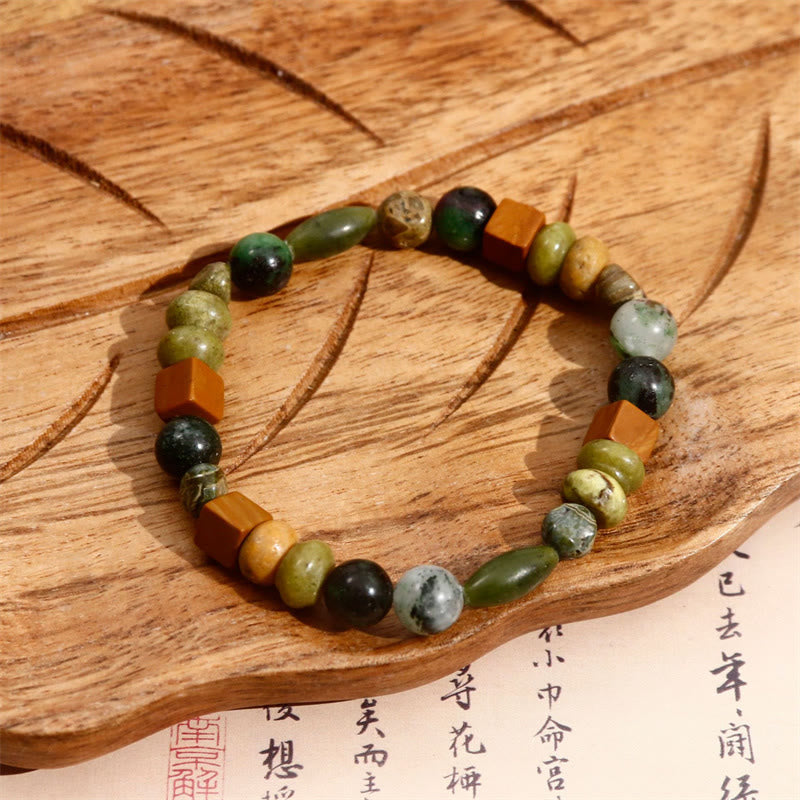 Pulsera de protección de ágata jaspe de sedimento marino de piedra natural de Buddha Stones