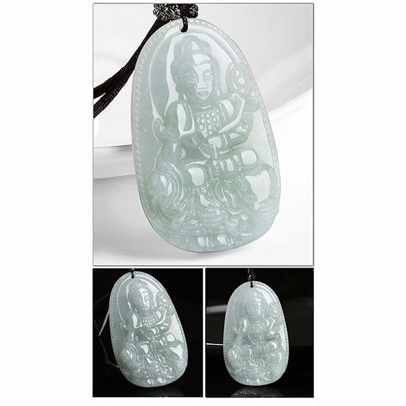 Buddha Stones Zodíaco Chino Buda Natal Jade Riqueza Prosperidad Collar Colgante - image 10