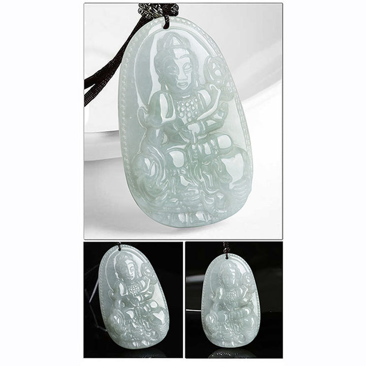 Buddha Stones Zodíaco Chino Buda Natal Jade Riqueza Prosperidad Collar Colgante - image 10