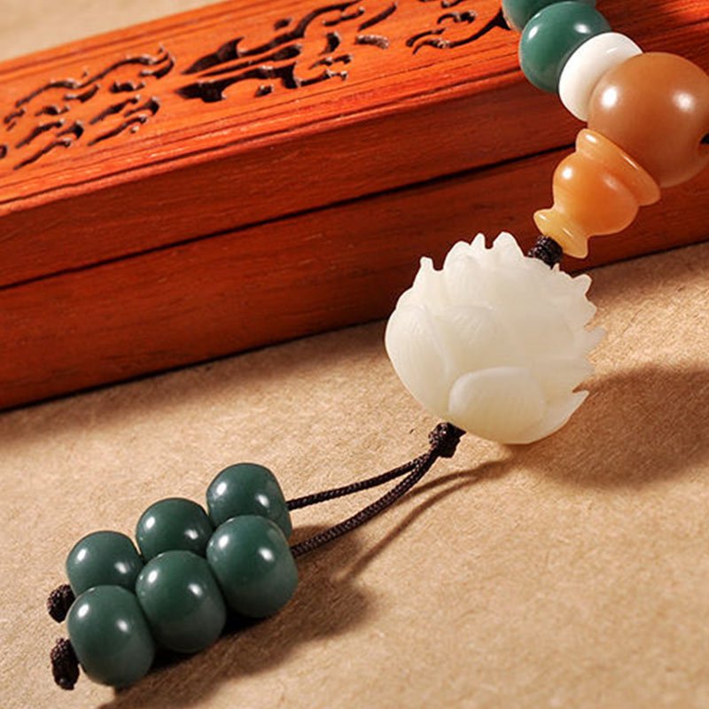Pulsera De Éxito De Semillas De Bodhi Cian De Loto De Buddha Stones