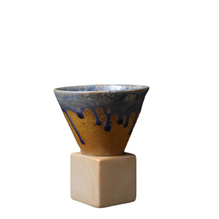 Taza de café de cerámica con degradado Vintage de Buddha Stones, taza de café expreso con leche y té con Base de 200ml