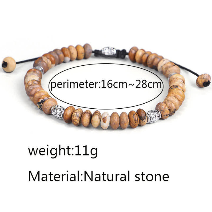 Pulsera de hilo con cuentas positivas de jaspe con imagen