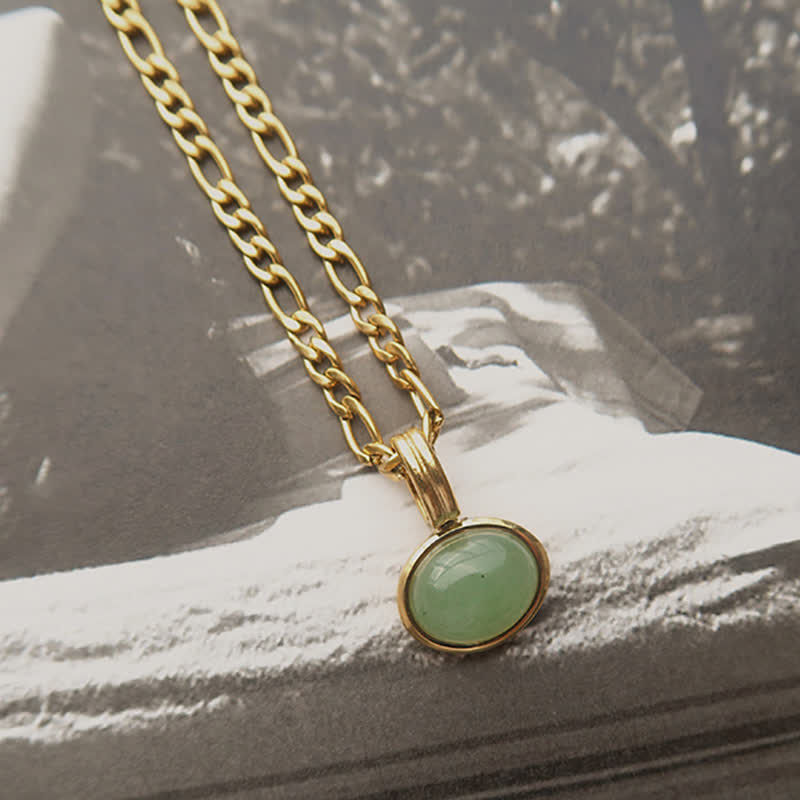 Colgante de collar de acero de titanio de fuerza turquesa ovalada