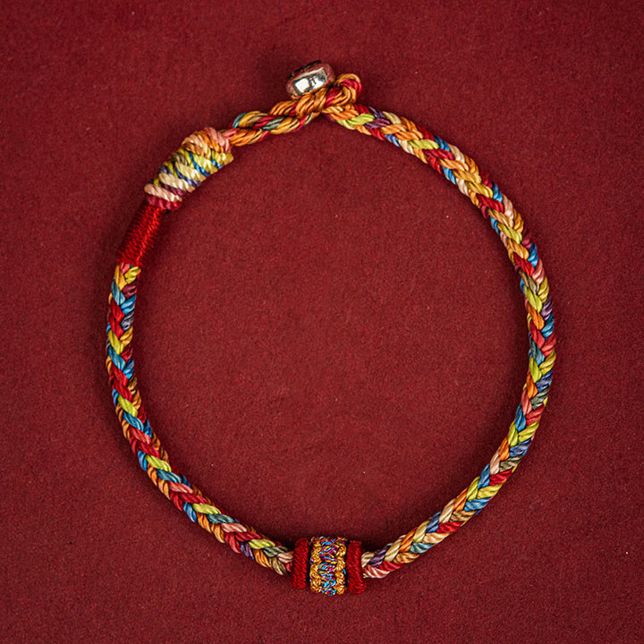 Pulsera hecha a mano con Buddha Stones para niños y adultos, pulsera colorida de la suerte del Festival del Barco del Dragón, cuerda colorida